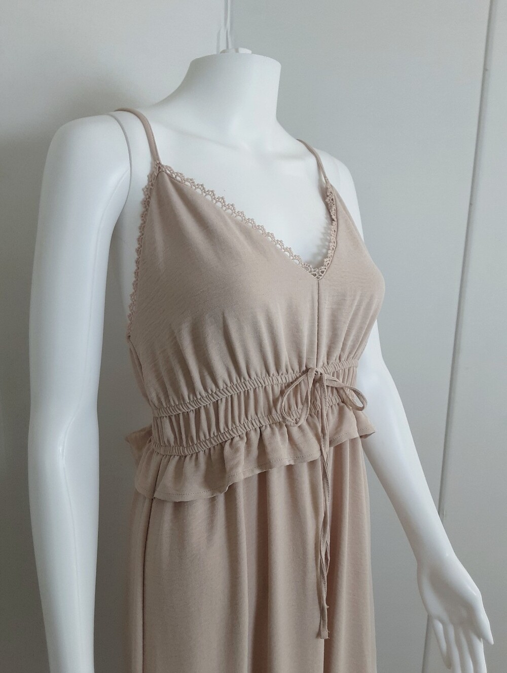 WALLFLOWER Mocha Tiered Boho Peasant Maxi Dress Sz M - Picture 2 of 7
